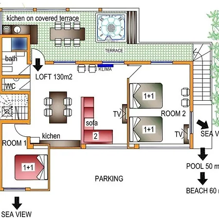 Bella Vista House Apartments, Hot Pool And Jacuzzi Lejlighed *
